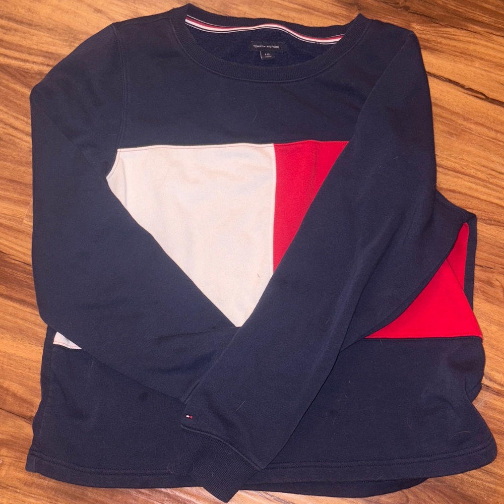 Tommy Hilfiger Navy, White, and Red Sweater